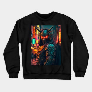 Samurai in cyberpunk style Crewneck Sweatshirt